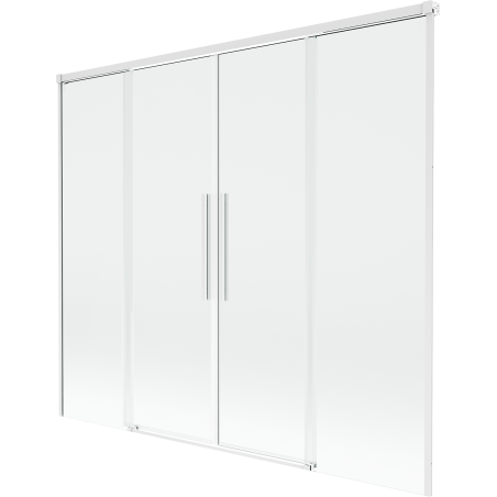 Mexen Rox dviejų dalių stumdomas dušo pertvaras 190 x 150 cm, skaidrus, baltas - 8C9-190-002-20-00