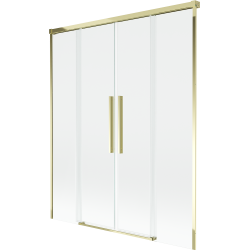 Mexen Rox dviejų dalių slankiojančios vonios širmos 150 x 150 cm, skaidri, auksinė - 8C9-150-002-50-00