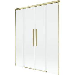 Mexen Rox 2 panelių stumdomos dušo sienelės 160 x 150 cm, skaidrios, auksinės - 8C9-160-002-50-00