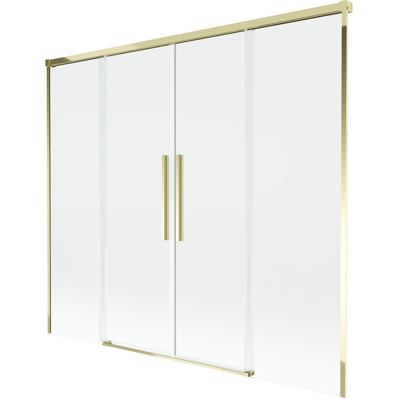 Mexen Rox dvivėrės stumdomos vonios ekranas 170 x 150 cm, skaidrus, auksinis - 8C9-170-002-50-00