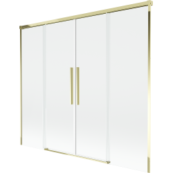 Mexen Rox stumdomos dviejų sparnų vonios durys 190 x 150 cm, permatomos, auksinės - 8C9-190-002-50-00