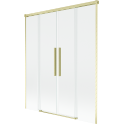 Mexen Rox stumdoma 2-duris vonios pertvara 140 x 150 cm, skaidri, auksinė matinė - 8C9-140-002-55-00