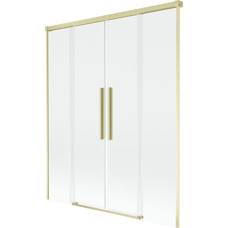 Mexen Rox stumdoma 2-duris vonios pertvara 140 x 150 cm, skaidri, auksinė matinė - 8C9-140-002-55-00