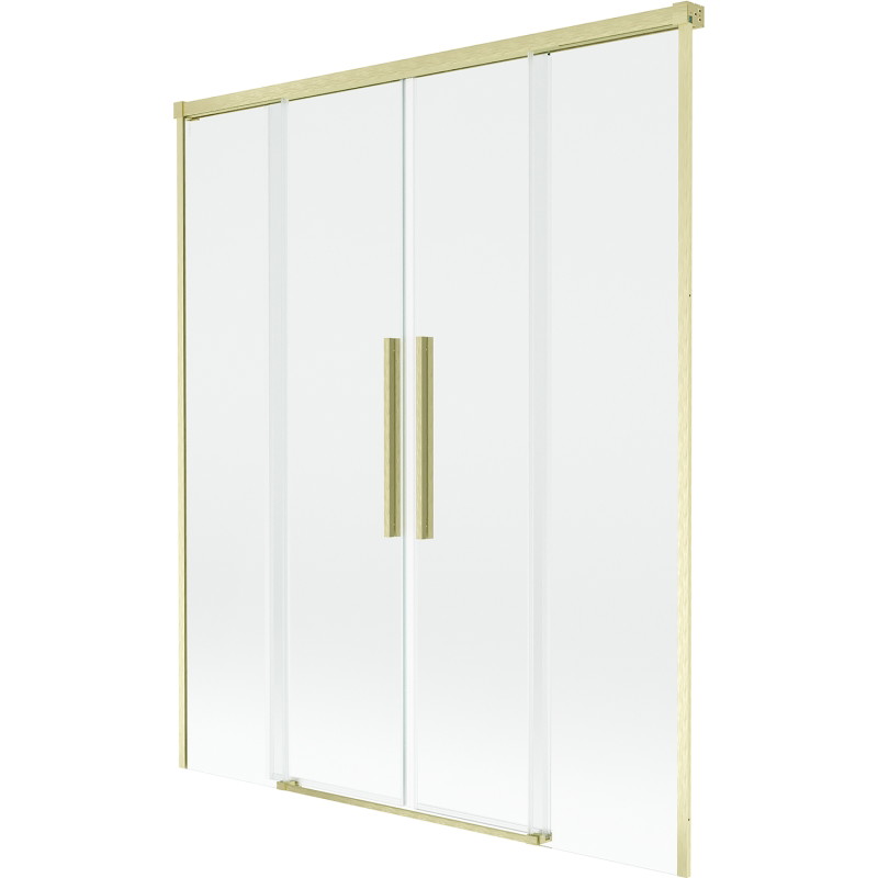 Mexen Rox 2-jų dalių stumdomas vonios ekranas 150 x 150 cm, skaidrus, auksinės spalvos šlifuotas - 8C9-150-002-55-00