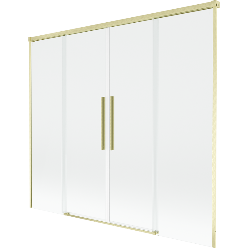 Mexen Rox 2-dalių stumdomos vonios sienelė 170 x 150 cm, skaidri, šepetėliu nušlifuota auksinė - 8C9-170-002-55-00