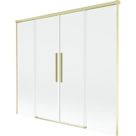 Mexen Rox 2-dalių stumdomos vonios sienelė 170 x 150 cm, skaidri, šepetėliu nušlifuota auksinė - 8C9-170-002-55-00