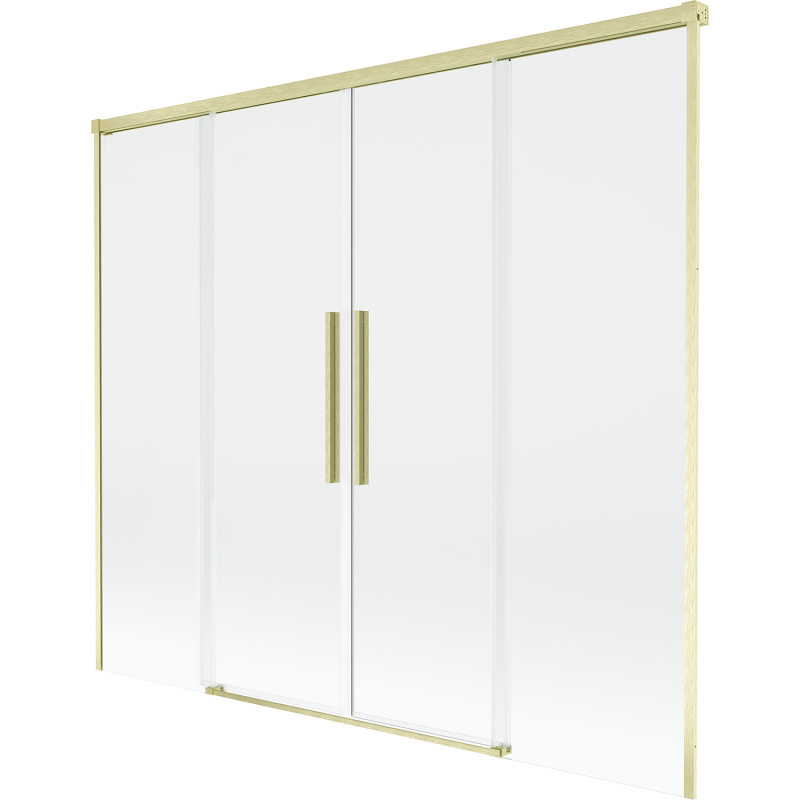 Mexen Rox 2-jų dalių stumdomas vonios ekranas 190 x 150 cm, skaidrus, auksinis šveistas - 8C9-190-002-55-00