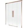 Mexen Rox vonios ekranas 2-dalių stumdomas 160 x 150 cm, skaidrus, rožinis auksas - 8C9-160-002-60-00