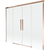Mexen Rox dviejų dalių slankus dušo pertvara 170 x 150 cm, skaidri, rožinis auksas - 8C9-170-002-60-00