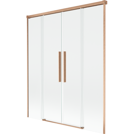 Mexen Rox dviejų sparnų stumdomas vonios kambario ekranas 160 x 150 cm, skaidrus, šlifuota varis - 8C9-160-002-65-00