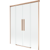 Mexen Rox dviguba 160 x 150 cm vonios sienelė, permatoma, šlifuotas varis - 8C9-160-002-65-00