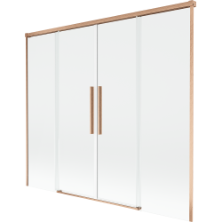 Mexen Rox dviejų dalių stumdomas dušo ekranas 170 x 150 cm, skaidrus, šlifuotas varis - 8C9-170-002-65-00