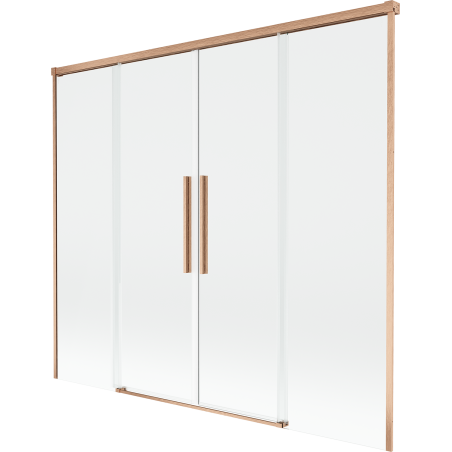 Mexen Rox dviejų dalių stumdomas dušo ekranas 170 x 150 cm, skaidrus, šlifuotas varis - 8C9-170-002-65-00