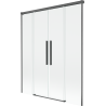 Mexen Rox dviejų dalių slankusis dušo ekranas 150 x 150 cm, skaidrus, matinė pistoletinė pilka - 8C9-150-002-66-00
