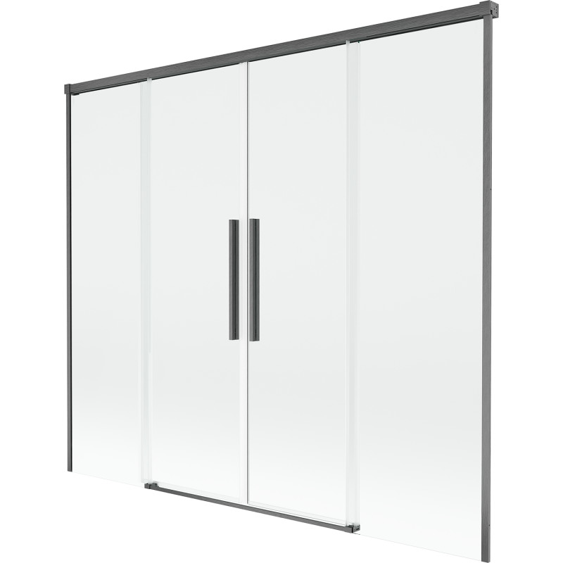 Mexen Rox dviejų dalių vonios pertvara 190 x 150 cm, permatoma, šlifuota pistoletų pilka - 8C9-190-002-66-00