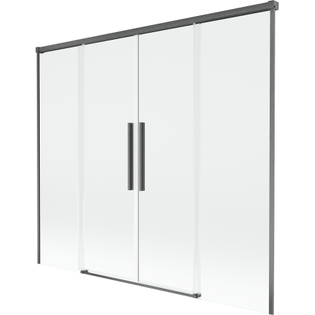 Mexen Rox dviejų dalių vonios pertvara 190 x 150 cm, permatoma, šlifuota pistoletų pilka - 8C9-190-002-66-00