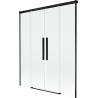 Mexen Rox vonios sienelė 2-dalių slankiojančios durys 140 x 150 cm, permatomos, juodos - 8C9-140-002-70-00