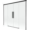 Mexen Rox dvigubas stumdomas vonios ekranas, 190 x 150 cm, permatomas, juodas - 8C9-190-002-70-00
