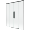 Mexen Rox dviejų dalių stumdomas vonios ekranas 140 x 150 cm, skaidrus, ginklo metalo - 8C9-140-002-95-00