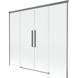 Mexen Rox 2-jų dalių sudedamos vonios durelės, 170 x 150 cm, skaidrios, ginklų metalo spalvos - 8C9-170-002-95-00