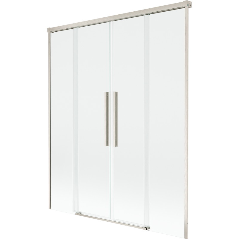 Mexen Rox 2-jų dalių stumdomas vonios ekranas 140 x 150 cm, skaidrus, šlifuotas nikelis - 8C9-140-002-97-00