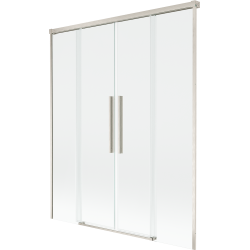 Mexen Rox dvigubas dušo ekranas su slankiu mechanizmu 160 x 150 cm, skaidrus, šlifuoto nikelio - 8C9-160-002-97-00