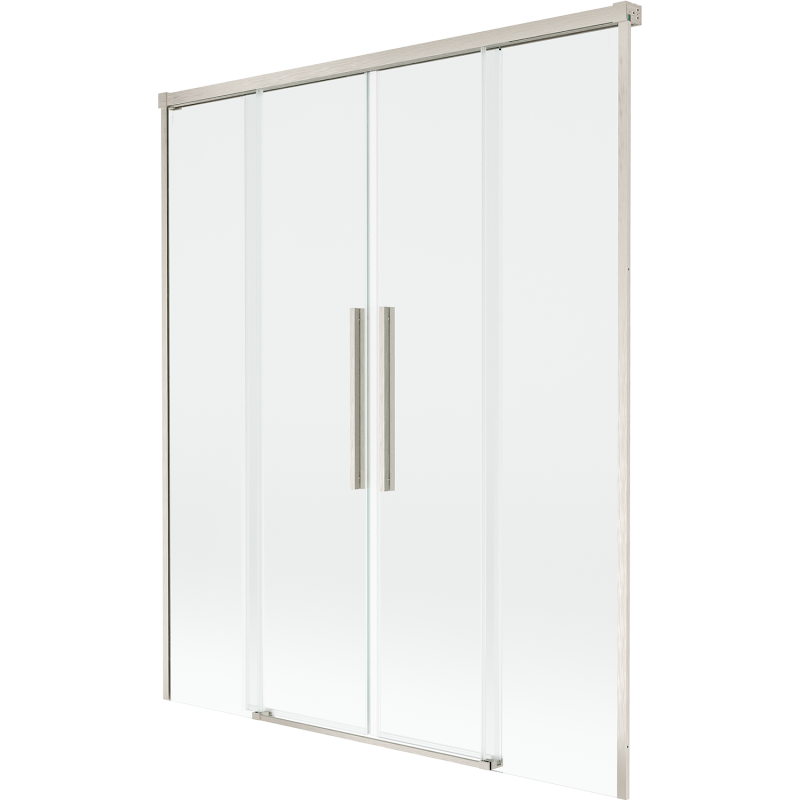 Mexen Rox dvigubas dušo ekranas su slankiu mechanizmu 160 x 150 cm, skaidrus, šlifuoto nikelio - 8C9-160-002-97-00