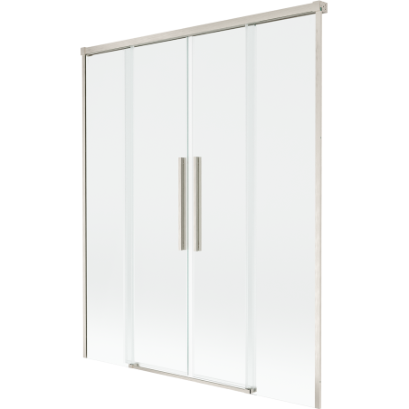 Mexen Rox dvigubas dušo ekranas su slankiu mechanizmu 160 x 150 cm, skaidrus, šlifuoto nikelio - 8C9-160-002-97-00