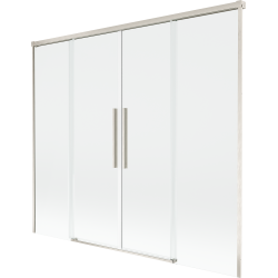 Mexen Rox dušo sienelė, dvisluoksnis, stumdomas, 170 x 150 cm, skaidrus, šlifuotas nikelis - 8C9-170-002-97-00
