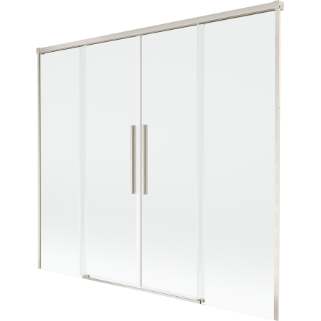 Mexen Rox dviejų dalių slankusis vonios ekranas 190 x 150 cm, permatomas, šlifuotas nikelis - 8C9-190-002-97-00