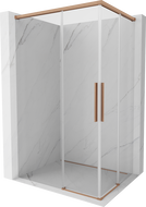 Mexen Rox Duo stumdomas dušo kabinas 80 x 75 cm, skaidrus, šlifuota varis - 8C2D-080-075-65-00