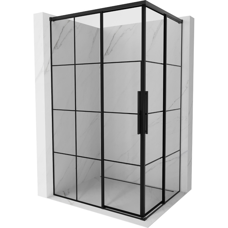 Mexen Rox Duo stumdomas dušo kabina 120 x 75 cm, juodas tinklelis, juoda - 8C2D-120-075-70-77