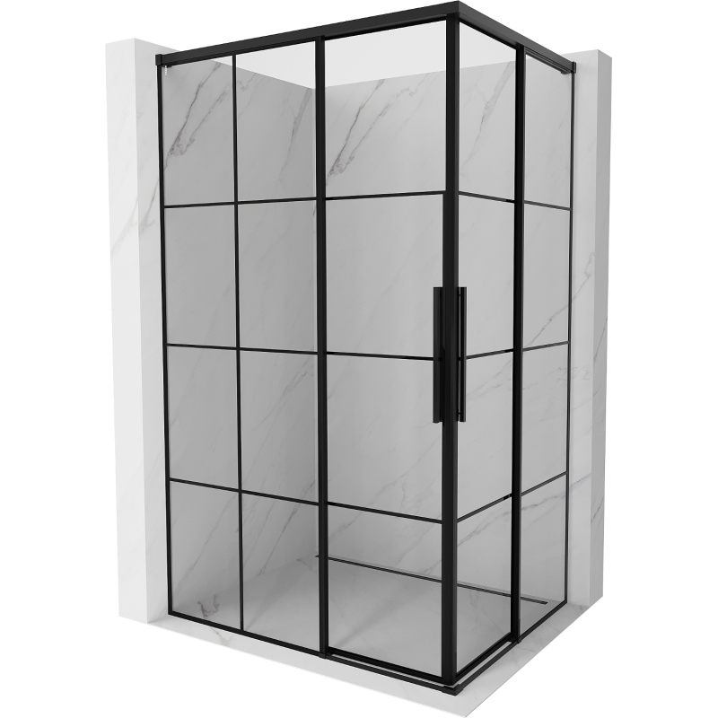 Mexen Rox Duo kelių dušo kabina 100 x 85 cm, juodas tinklelis, juoda - 8C2D-100-085-70-77