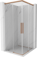Mexen Rox Duo stumdoma dušo kabina 85 x 85 cm, skaidri, šlifuotas varis - 8C2D-085-085-65-00