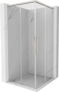 Mexen Rox Duo 75 x 75 cm stumdoma kabina, skaidri, šlifuoto nikelio - 8C2D-075-075-97-00