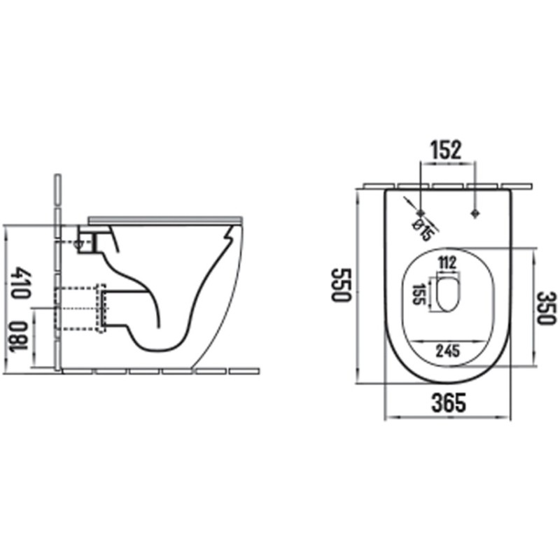 Mexen Lena lankstoma WC stiklinė Rimless Tornado su lėtaeige plona sėdyne, duroplastikas, juodas matinis - 3222T4085