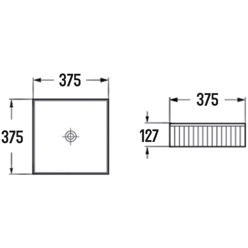 Mexen Grovo ant stalviršio montuojamas praustuvas, 37 x 37 cm, juodas matinis - 22303785