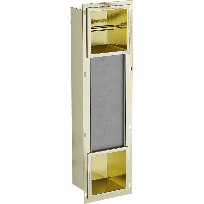 Mexen X-Wall-BP tualetinio popieriaus laikiklis su dėtuve, auksinis šlifuotas - 1954