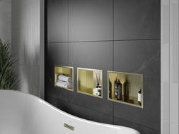 Mexen X-Wall-R nišinė lentyna su apvadu 30 x 20 cm, aukso šlifuota - 1950302010