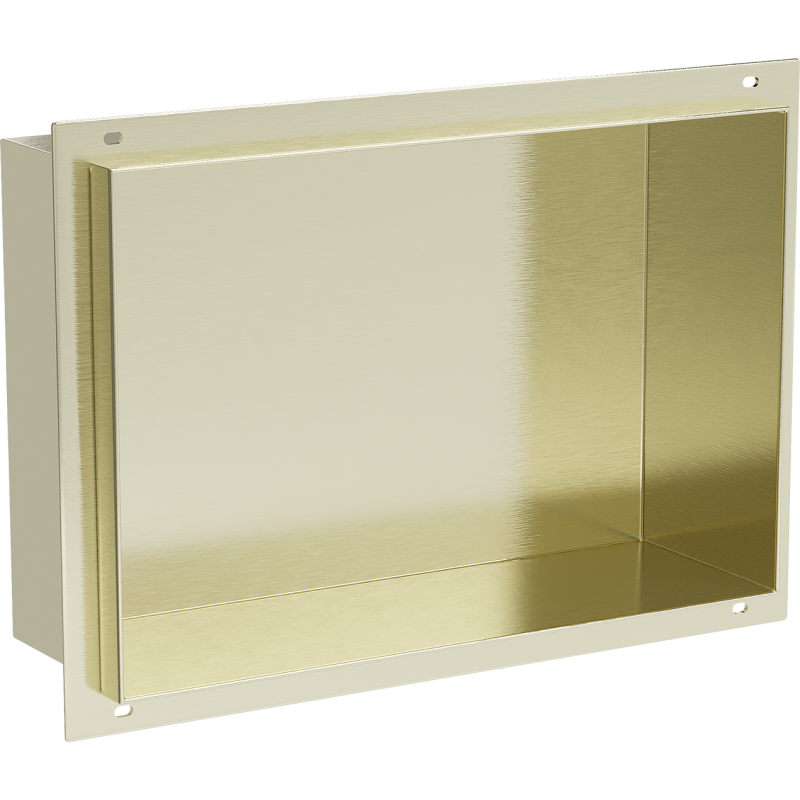 Mexen X-Wall-NR įleidžiama lentyna be briaunos 30 x 20 cm, auksinis šlifuotas - 1951302010
