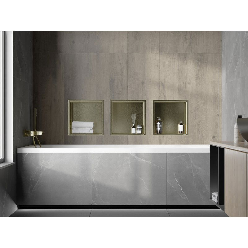 Mexen X-Wall-R nišinė lentyna su apvadu 30 x 30 cm, šlifuoto aukso spalvos - 1950303010