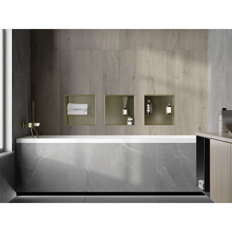 Mexen X-Wall-NR nišos lentyna be apvado su lentyna 30 x 30 cm, auksinė šukuota - 1951303010S