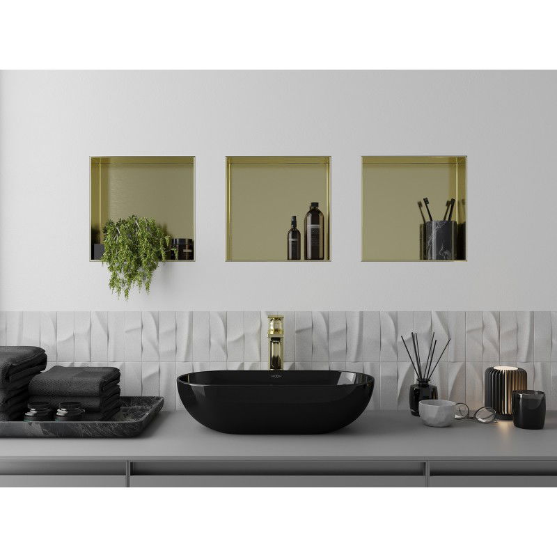 Mexen X-Wall-NR nišos lentyna be krašto 30 x 30 cm, auksinė šlifuota - 1951303010