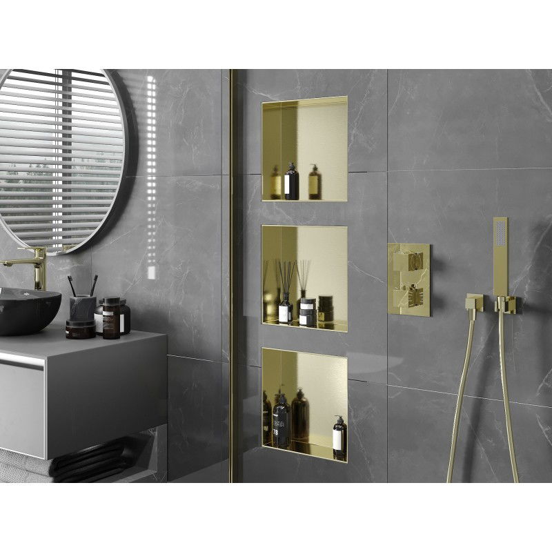 Mexen X-Wall-NR nišos lentyna be krašto 30 x 30 cm, auksinė šlifuota - 1951303010