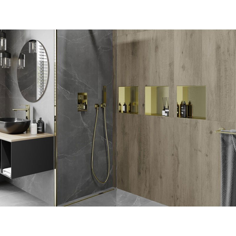 Mexen X-Wall-NR nišos lentyna be krašto 30 x 30 cm, auksinė šlifuota - 1951303010