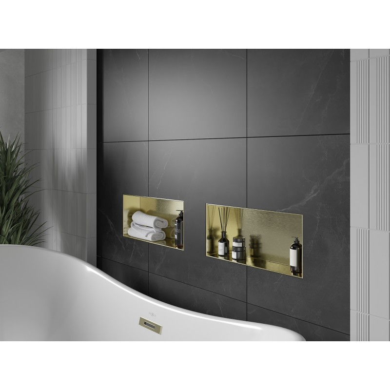 Mexen X-Wall-NR nišos lentyna be apvado 45 x 20 cm, auksinė šlifuota - 1951452010