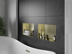 Mexen X-Wall-NR lentyna sienoje be apvado 45 x 30 cm, aukso spalvos šlifuota - 1951453010