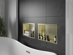 Mexen X-Wall-R nišinė lentyna su apvadu 45 x 30 cm, aukso spalvos šlifuota - 1950453010