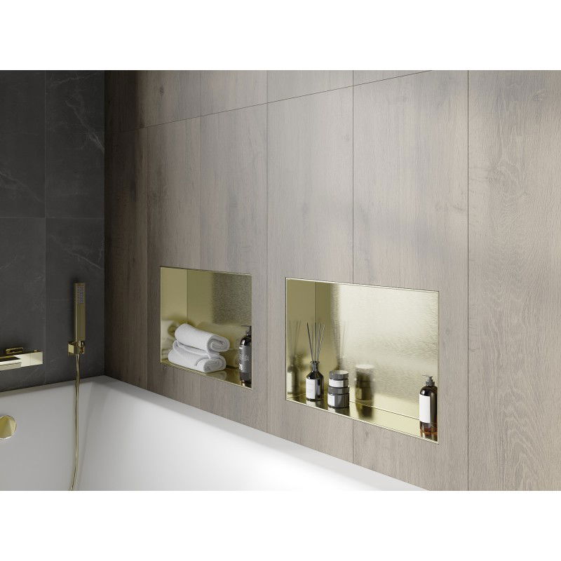 Mexen X-Wall-NR lentyna sienoje be apvado 45 x 30 cm, aukso spalvos šlifuota - 1951453010