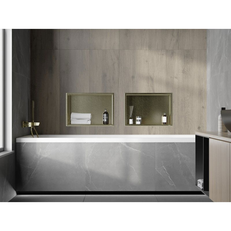 Mexen X-Wall-R nišinė lentyna su apvadu 45 x 30 cm, aukso spalvos šlifuota - 1950453010